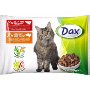 Nejlepší Volba Dax Cat hovězí & drůbeží ,kapsička 100 g (4 pack)