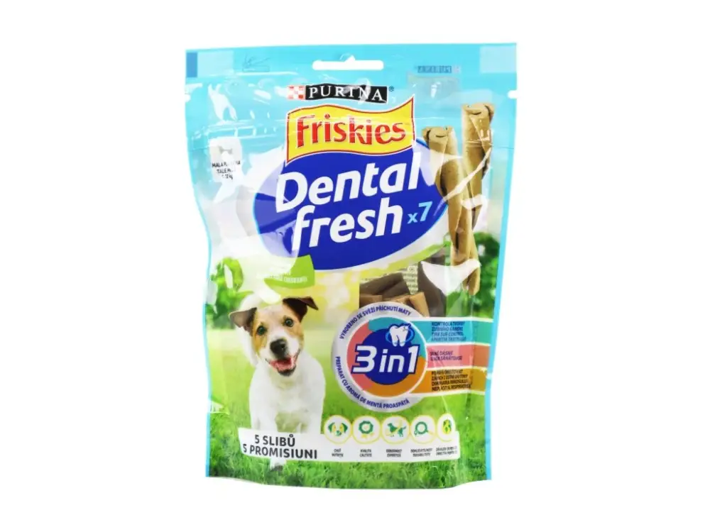 Odeslání Ihned Friskies pochoutka pes DentalFresh 3v1 S/110g