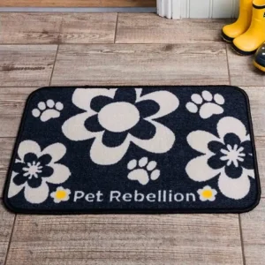 Přímo Od Výrobce PET REBELLION Dinner Mate Flowers Black Kobereček pod misku 40x60cm