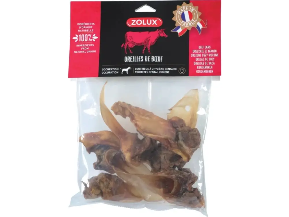Vysoce Kvalitní Pochoutka pes Hovězí uši 400g Zolux