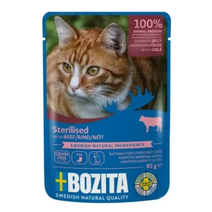 Bozita Cat Sterilised kousky v želé s hovězím, kapsička 85 g Přímo Od Výrobce