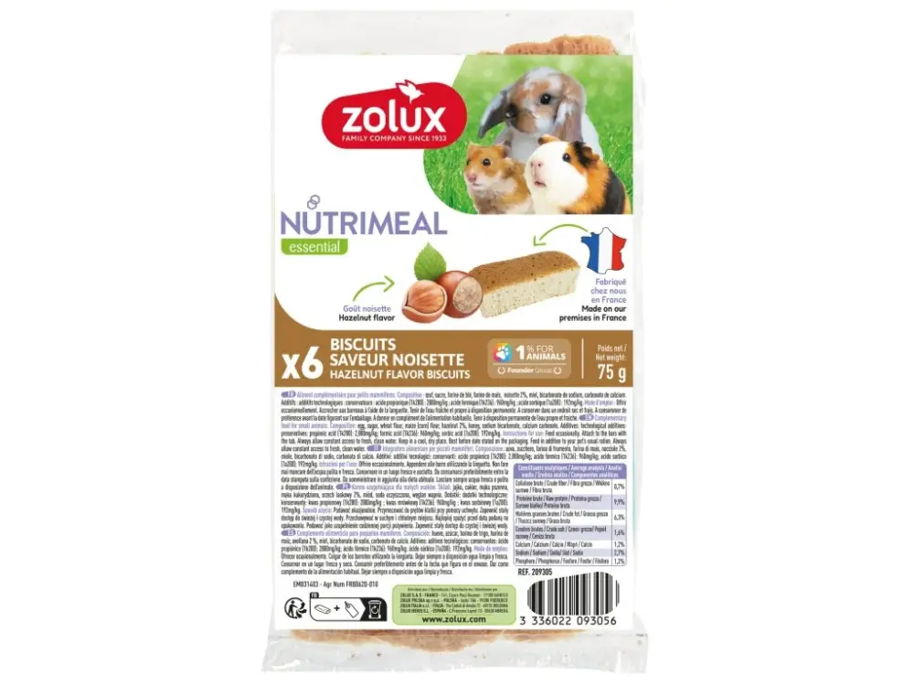 Pochoutka NUTRIMEAL Cookies hlodavci oříšky 6ks Zolux Aktuální