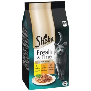 Cenová Bomba Sheba kapsa Fresh&Fine mix kuře,krůta,kachna 6x50g