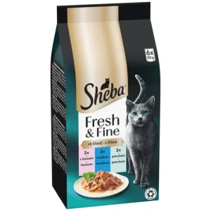 Sheba kapsa Fresh&Fine mix losos,tuňák,pstruh 6x50g Aktuální