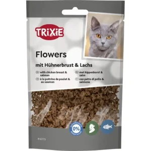 Pochoutka FLOWERS kuř.prsa a losos pro kočky 50g TR Cenová Bomba