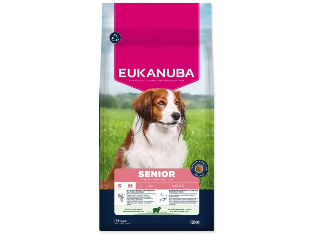 Eukanuba Dog Senior Small&Medium rich in Lamb 12kg Cenově Výhodný