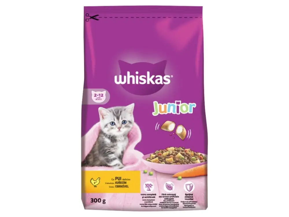 Víkendová Akce Whiskas Dry Junior s kuřecím masem 300g