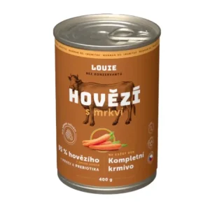 Výprodej Louie Dog konz. Hovězí s mrkví a prebiotiky 800g