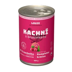 Odeslání Ihned Louie Dog konz. Kachní s brusinkami a prebiotiky 400g