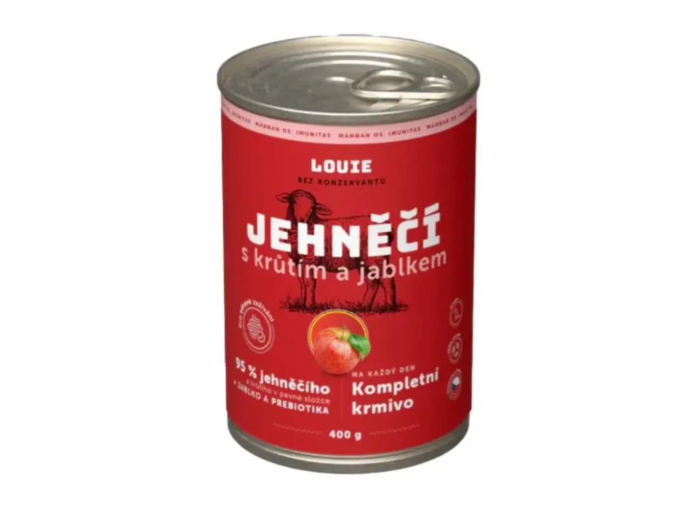 Louie Dog konz. Jehněčí s krůtím,jablk.prebiotiky 400g Ihned K Objednání