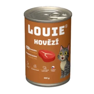 Louie Cat konz. Hovězí s prebiotiky 400g Nová Kolekce