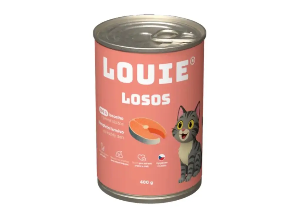 Louie Cat konz. Losos s prebiotiky 400g Značkový