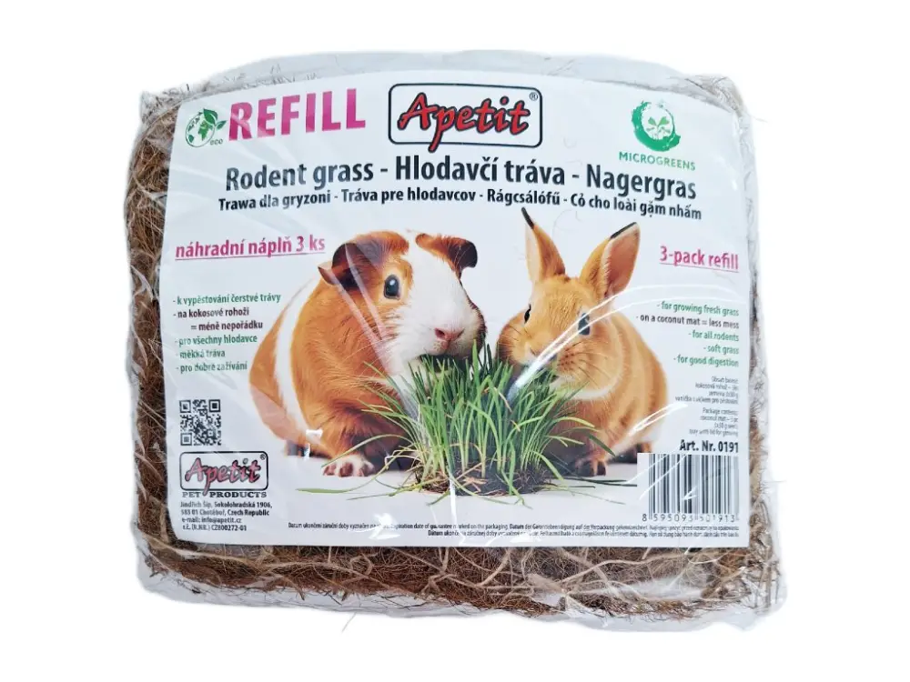 Apetit hlodavčí tráva REFILL náhr.rohož,semínka 3x30g Cenová Bomba