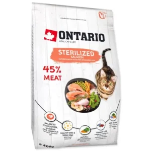 Cenová Bomba ONTARIO Cat Sterilised Salmon 0,4kg