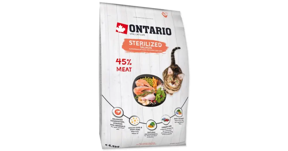 ONTARIO Cat Sterilised Salmon 6,5kg Cenový Hit