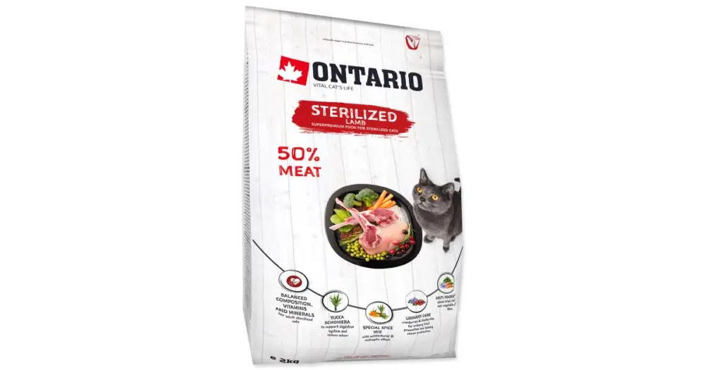 Ověřený ONTARIO Cat Sterilised Lamb 2kg