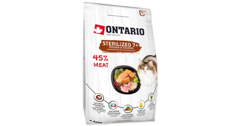 ONTARIO Cat Sterilised 7+ 0,4kg Přímo Od Výrobce
