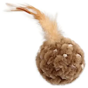 Víkendová Akce MAGIC CAT míček žinylkový s pírky a catnipem mix 14 cm 1ks
