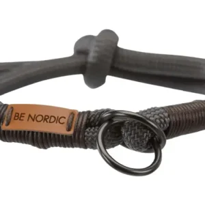 Levný BE NORDIC stahovací obojek, M: 45cm/8mm, tmavošedá/hnědá