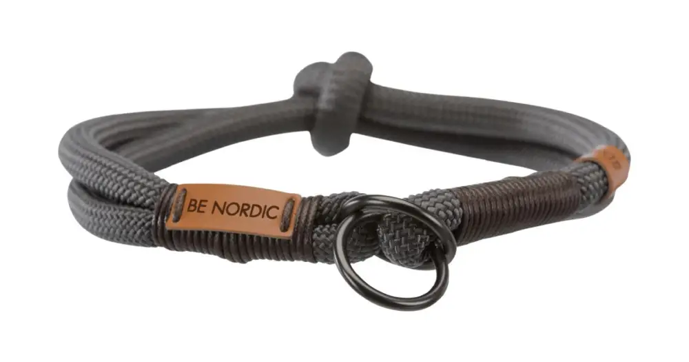 Levný BE NORDIC stahovací obojek, M: 45cm/8mm, tmavošedá/hnědá