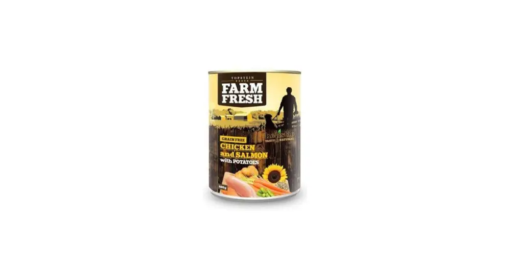 Farm Fresh Dog Chicken&Salmon with Potatoes konz 400g Finální Výprodej