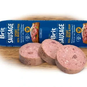 Víkendová Akce Brit Sausage Beef and Fish Sport formula 800g