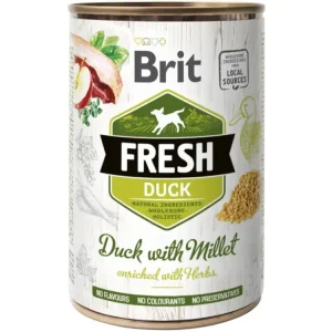 Cenová Bomba Brit Dog Fresh konzerva Duck with Millet 400g