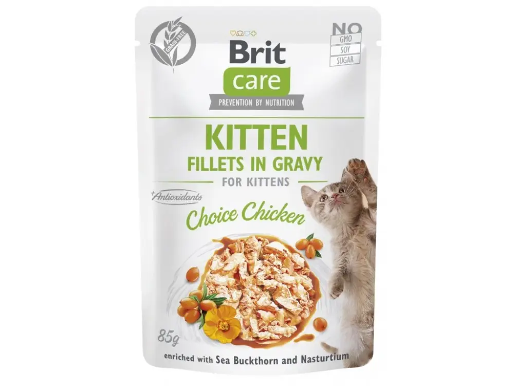 Objednat Nyní Brit Care Cat Fillets in Gravy Kitten Choi.Chicken 85g