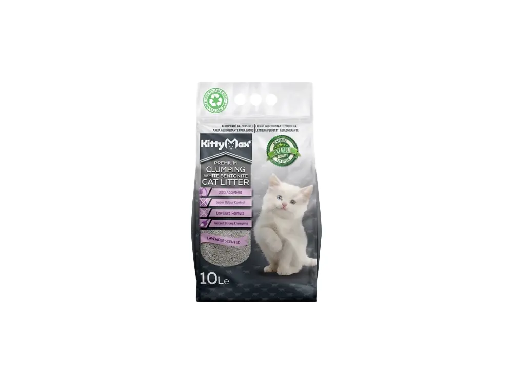 KITTYMAX hrudkující, bezprašný bílý bentonit LAVENDER 10 l Ihned K Objednání