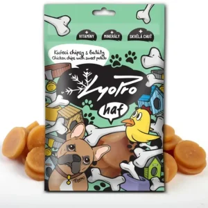 Lyopro Dog pochoutka Kuřecí chipsy s batáty 70g Tovární Cena
