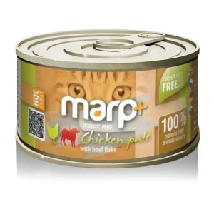 Marp Holistic Plus konzerva pro kočky - Kuřecí paté s hovězími kousky 70g Oblíbený