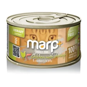 Nejprodávanější Marp Holistic Plus konzerva pro kočky – Kuře s krevetami a brusinkami v želé 70g