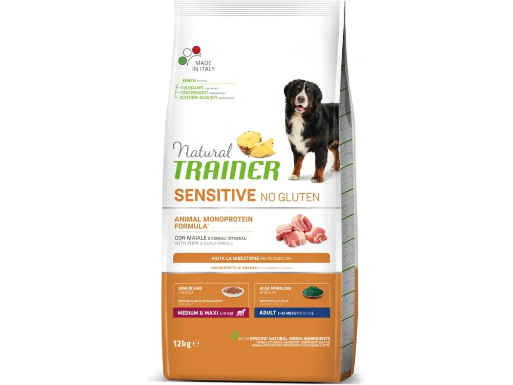 Sezónní Sleva Trainer Natural Sensitive No gluten Adult Medium/Maxi vepřové 12kg