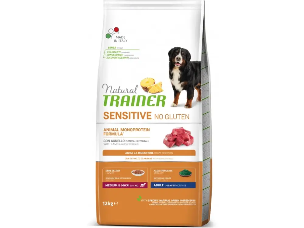 Koupit Online Trainer Natural Sensitive No gluten Adult Medium/Maxi jehněčí 12kg