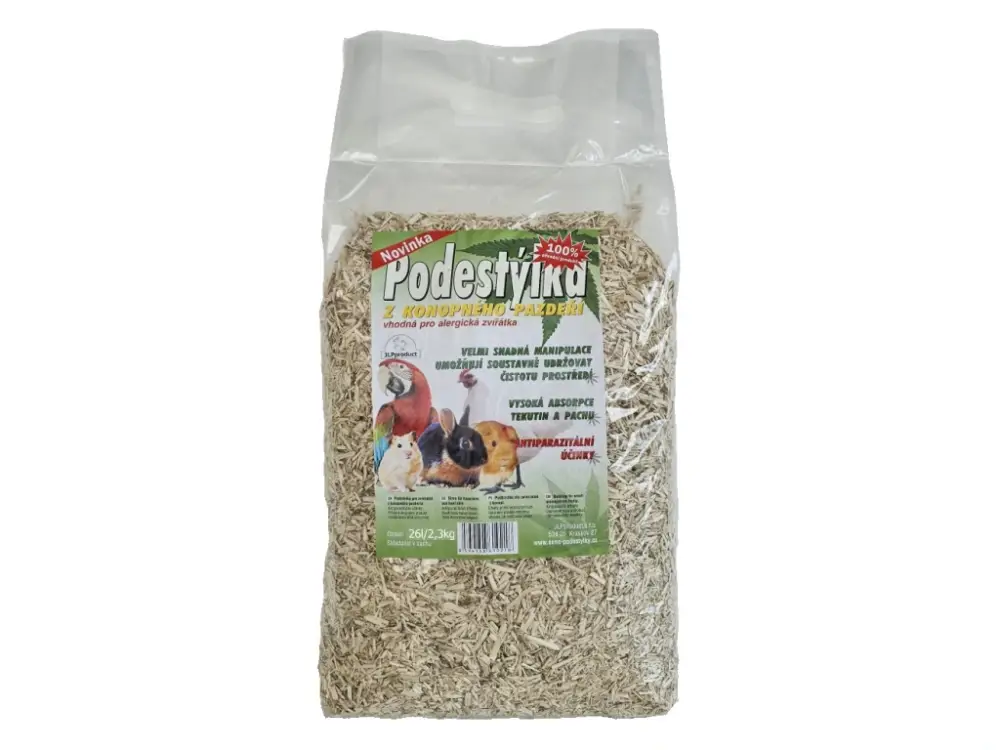 Super Cena Podestýlka z konopného pazdeří 26 l (2,3 kg)
