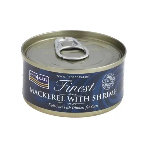 Cenový Hit FISH4CATS Konzerva pro kočky Finest makrela s krevetami 70 g