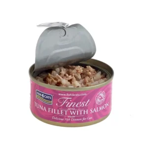 FISH4CATS Konzerva pro kočky Finest tuňák s lososem 70 g Nízká Cena