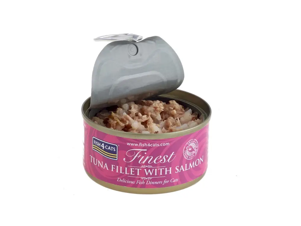 FISH4CATS Konzerva pro kočky Finest tuňák s lososem 70 g Nízká Cena