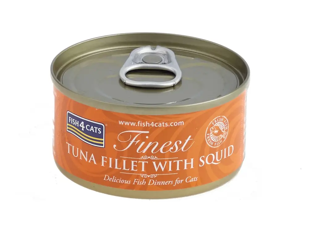 Značkový FISH4CATS Konzerva pro kočky Finest tuňák s olihní 70 g