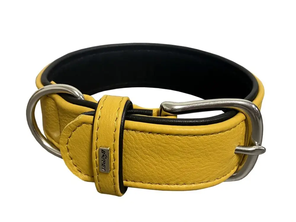 Bafpet Kožený obojek EXCLUSIVE 66cm/40mm žlutá Originální