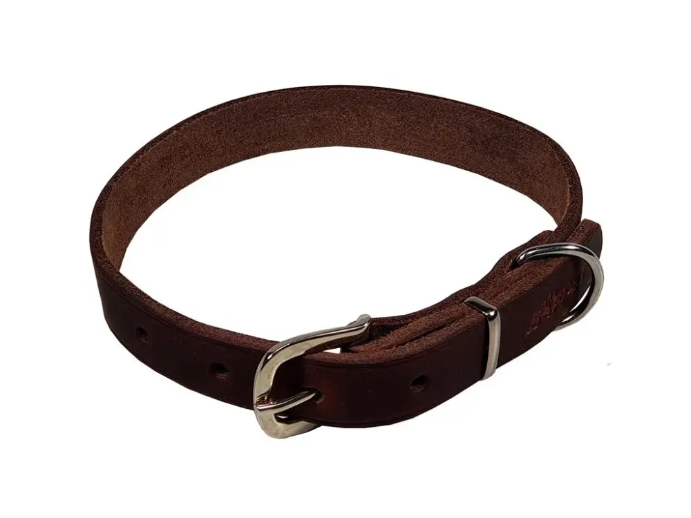 Objednat Nyní Bafpet Obojek z mastné kůže ZUBR 50cm/20mm hnědá