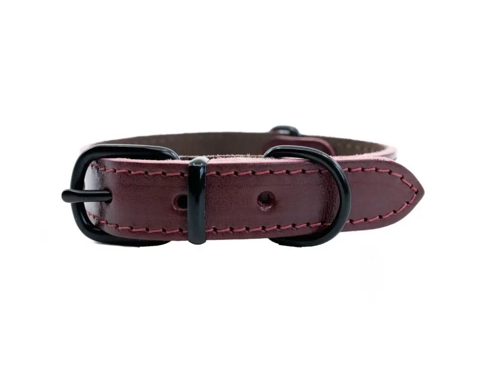 Dokud Zásoby Vydrží Kožený obojek HERRY MINI 40cm 22mm Bordó