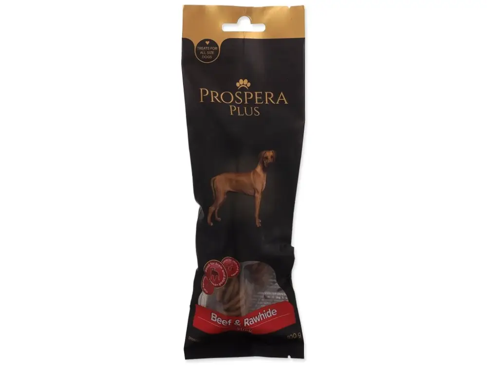 Pochoutka Prospera Plus Hovězí a surová kůže kroucená tyčinka 1ks 15cm Expresní Doručení