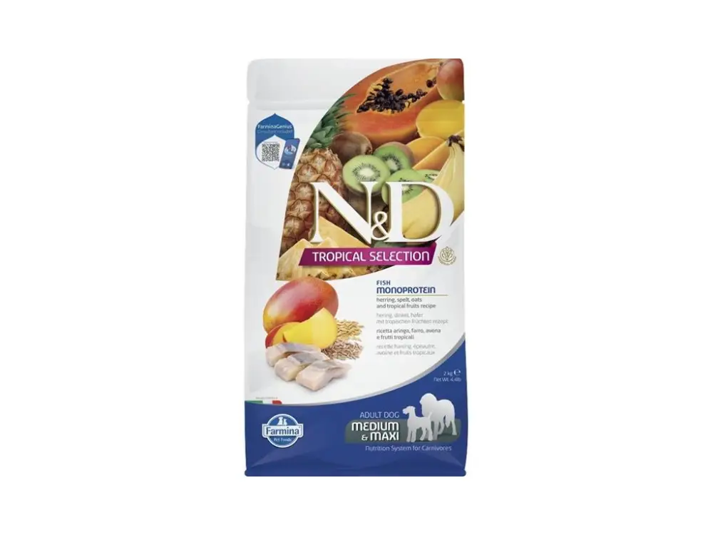 Vrácení Zdarma N&D TROPICAL SELECTION Dog LG Herring Adult Medium & Maxi 2 kg