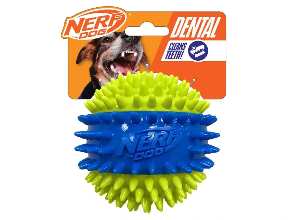 Vysoce Kvalitní NERF DOG Hračka pro psy pískací míček s hroty ve třech částech 9,5 cm