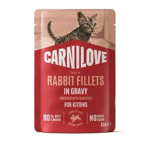 Nová Kolekce Carnilove Cat kapsička Gravy Králík+Měsíček lékařský pro kaťata 85g