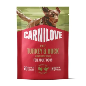 Sleva Carnilove Dog Kapsa Paté Krůta a kachna + bojínek luční 300g