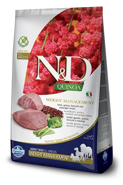 Farmina N&D Quinoa DOG WEIGHT MANAGEMENT LAMB & BROCCOLI 7kg Must-Have