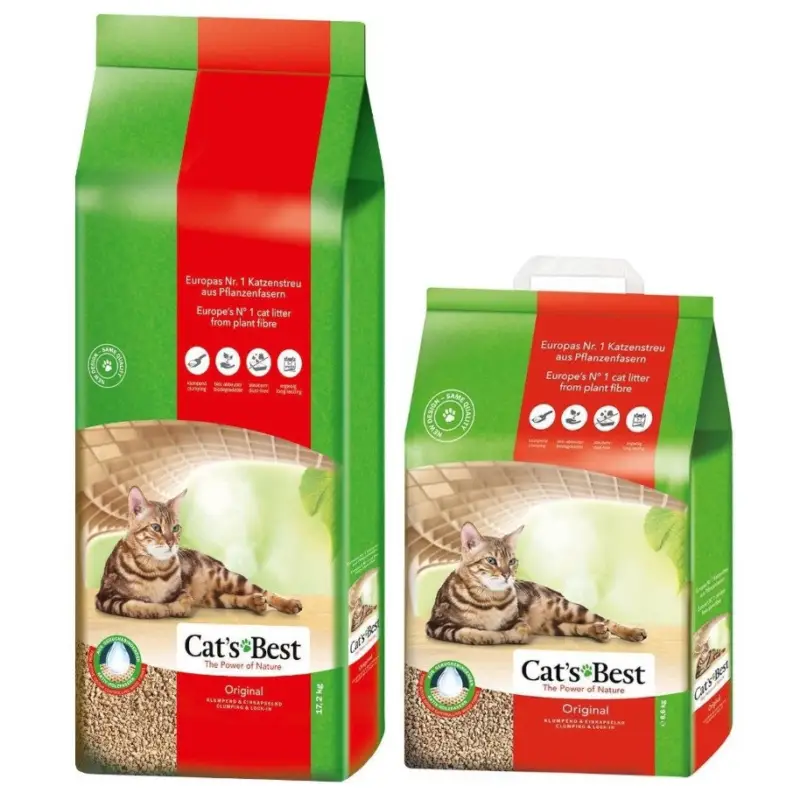 JRS Cats Best Eko Plus - hrudkovitý dřevěné stelivo 20l / 8,6kg + 40l / 17,2kg Omezená Nabídka