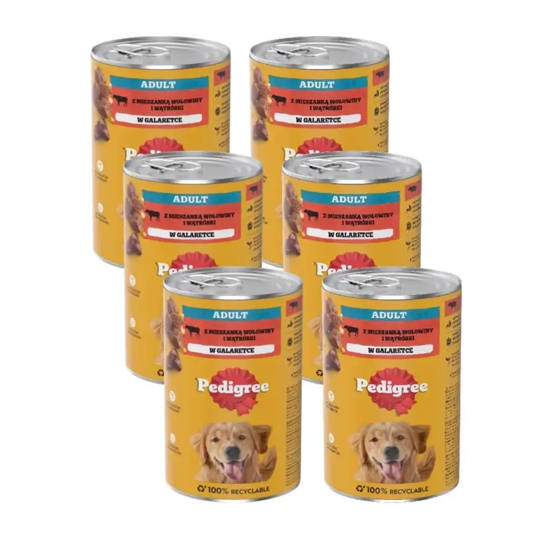 Pedigree Adult s hovězím masem v želé 6x1200 g Časově Omezené